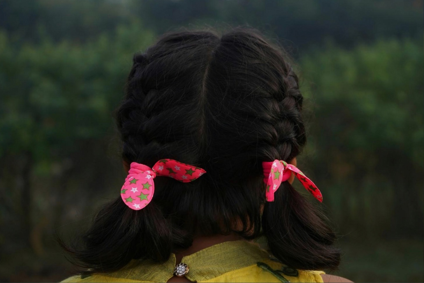 Detailed view of a graduated haircut showing clean blending lines